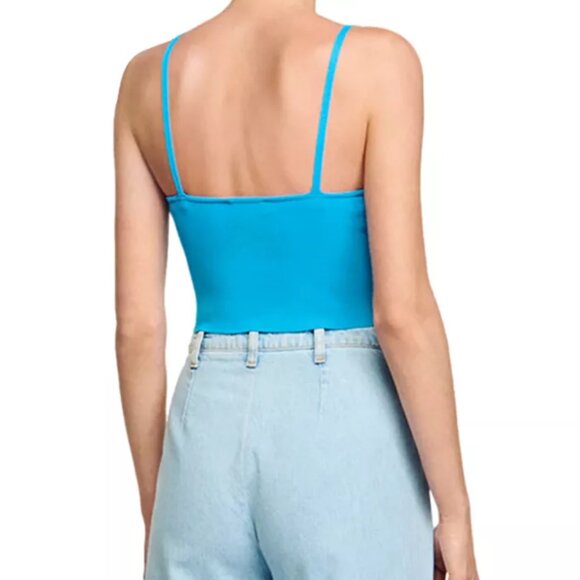 NEW SANDRO Sandro Embellished Shell Top Blue Size 0 - Picture 3 of 6